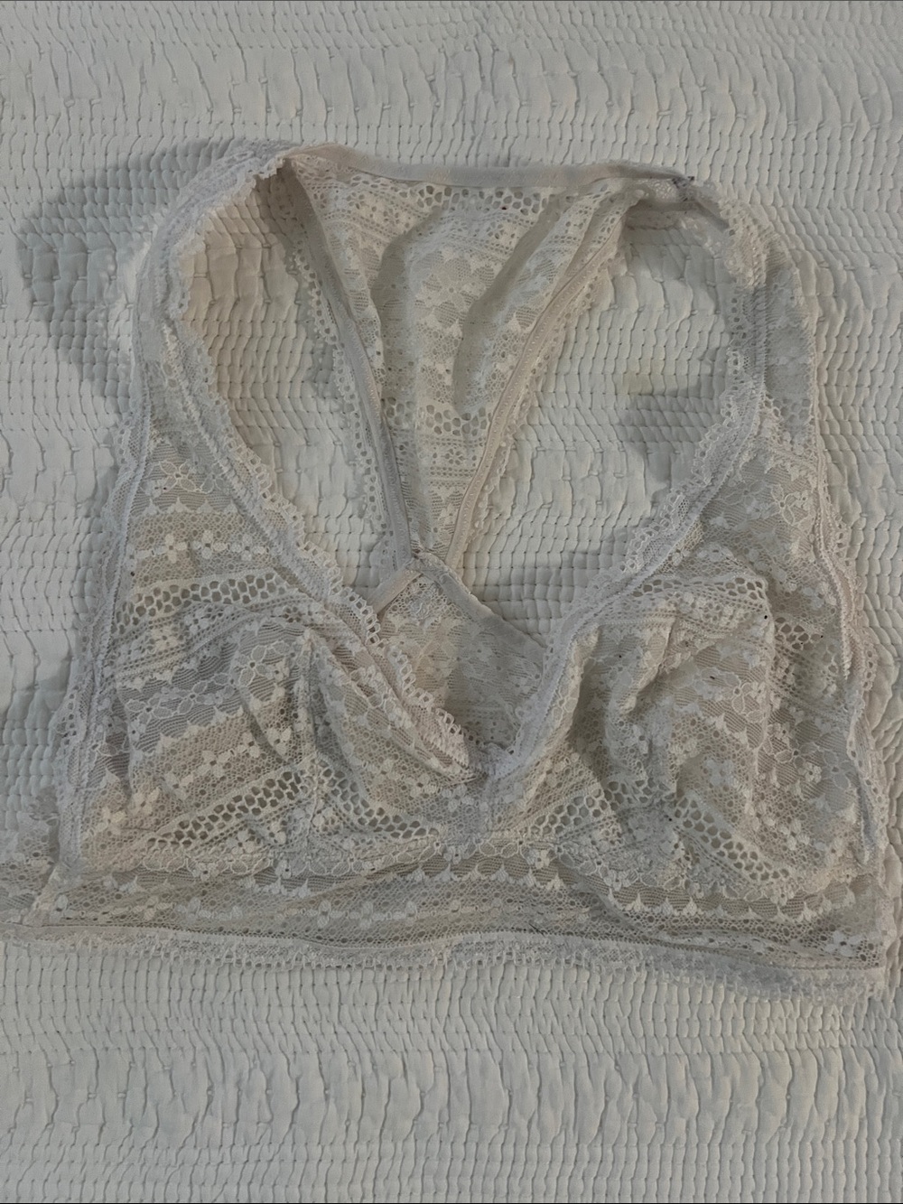 Lace Bralette in Light Beige/Cream